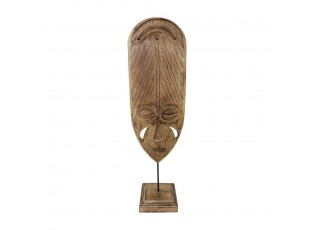 Dekorativná vyřezávaná maska Lumba z mangového dřeva - 58cm