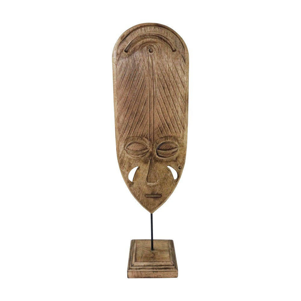 Dekorativná vyřezávaná maska Lumba z mangového dřeva - 58cm Mars & More