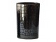 Černý lesklý skleněný svícen Mosa s mozaikou - 12*12*18cm