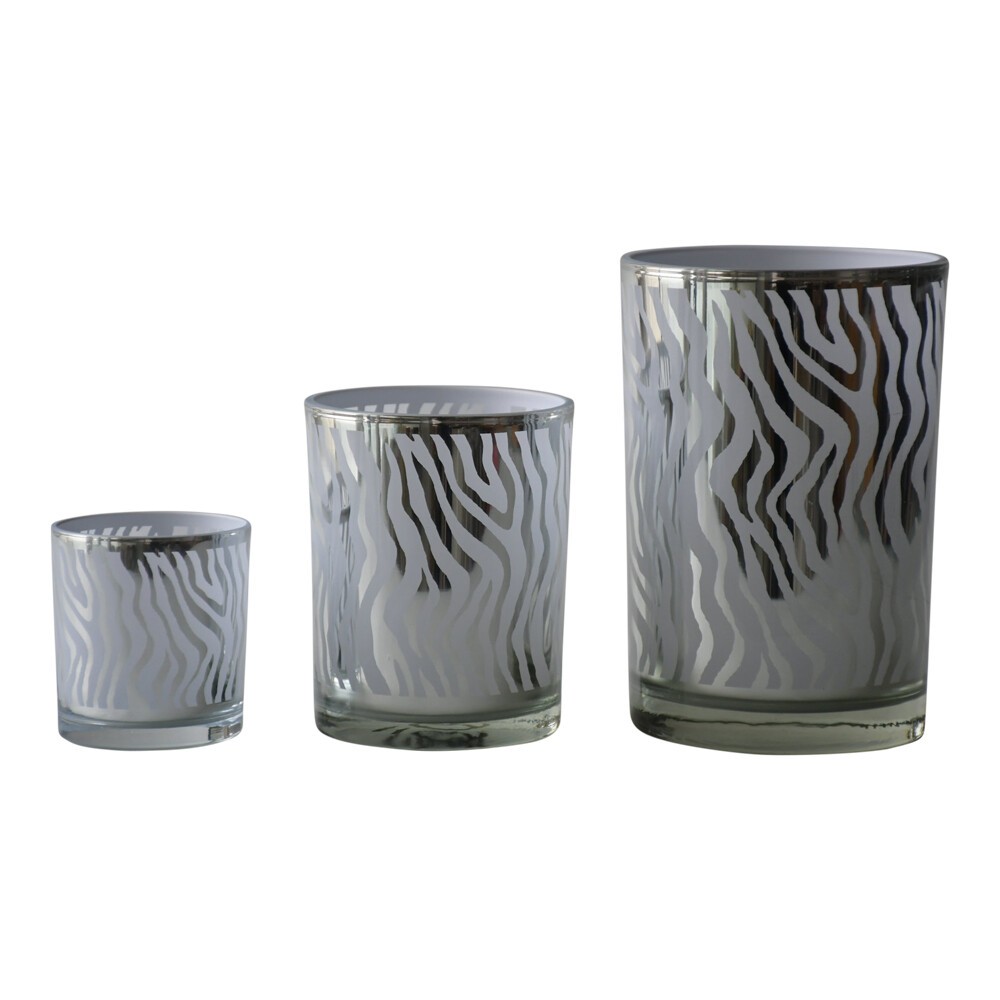 Stříbrný svícen Zebras s motivem zebry - 7*7*8cm