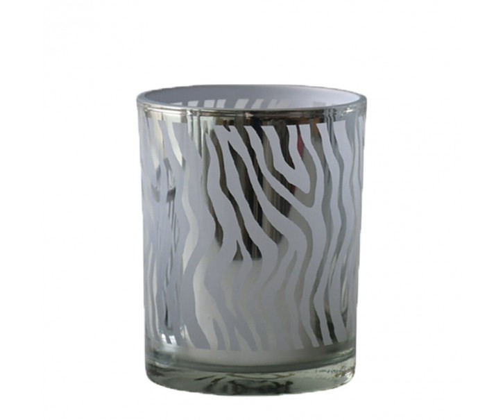 Stříbrný svícen Zebras s motivem zebry - 10*10*12,5cm