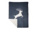 Černo šedá deka s motivem skákajícího jelena - 130*180*3cm