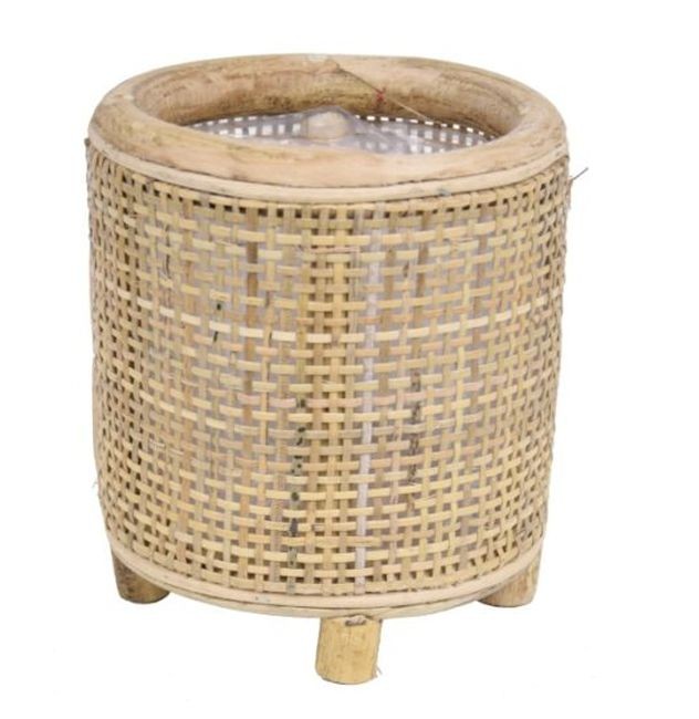 Kulatý bambusový květináč na nožičkách Bamboo - Ø14*16 cm