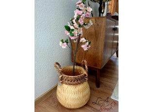 Přírodní bambusový košík s uchy - Ø34*24 cm