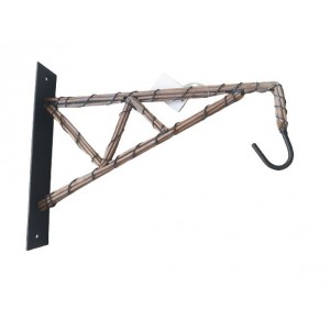 Závěsný kovový hák s dřevěným obmotáním - 30*4* 36cm