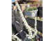 Závěsný ratanový balkonový květináč antik bílá - 46cm