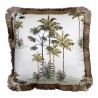 Sametový krémový polštář s palmami a třásňovitým okrajem - 45*45*10cm Barva: bílá, zelená, hnědá, zlatáMateriál: sametHmotnost: 0,5 kg