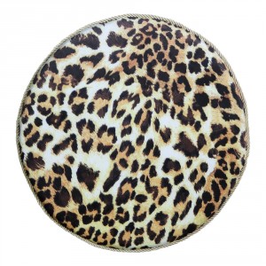 Kulatý sametový podsedák s motivem leopardí kůže - Ø 40*3cm