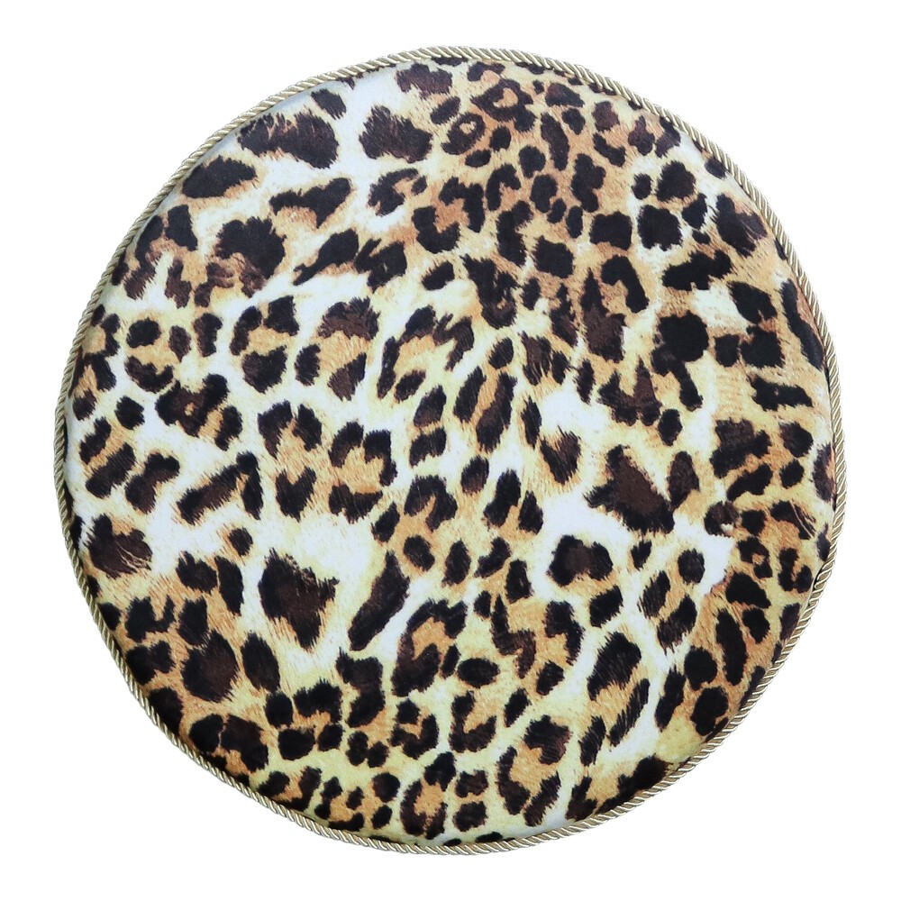 Kulatý sametový podsedák s motivem leopardí kůže - Ø 40*3cm Mars & More