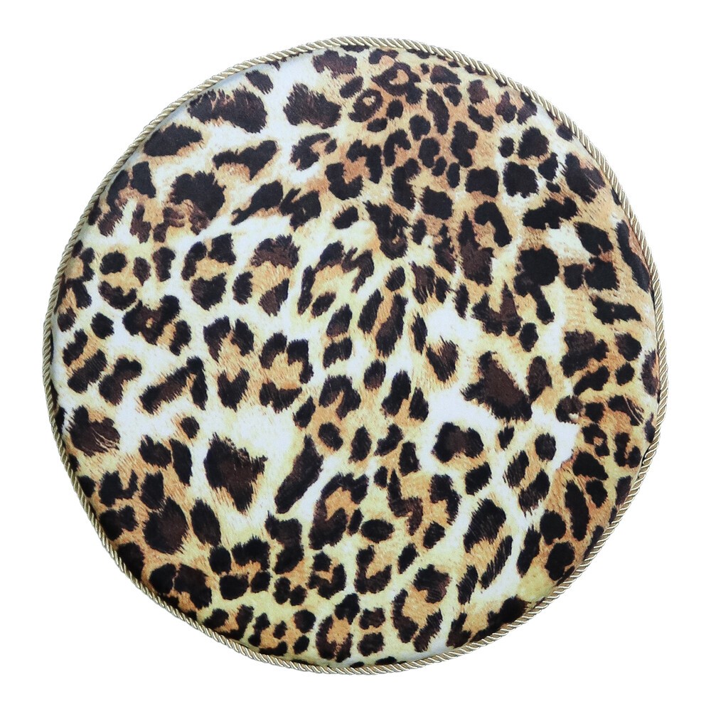 Kulatý sametový podsedák s motivem leopardí kůže - Ø 40*3cm