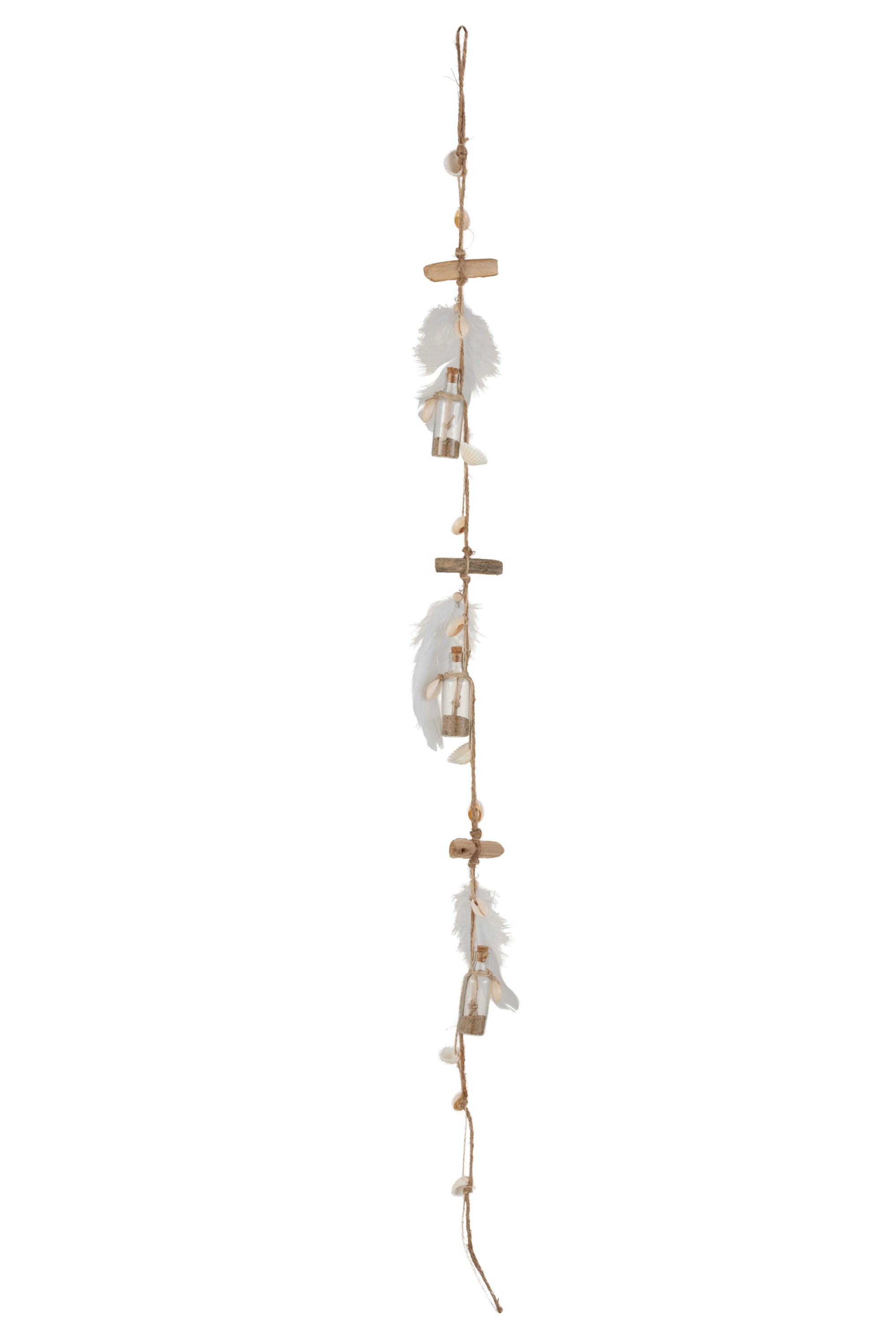 Girlanda s peříčky a lahvičkami - 7*2,5*105 cm J-Line by Jolipa