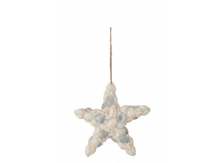 Závěsná dekorativní hvězdice z mušliček - 16,5*16*4,5 cm