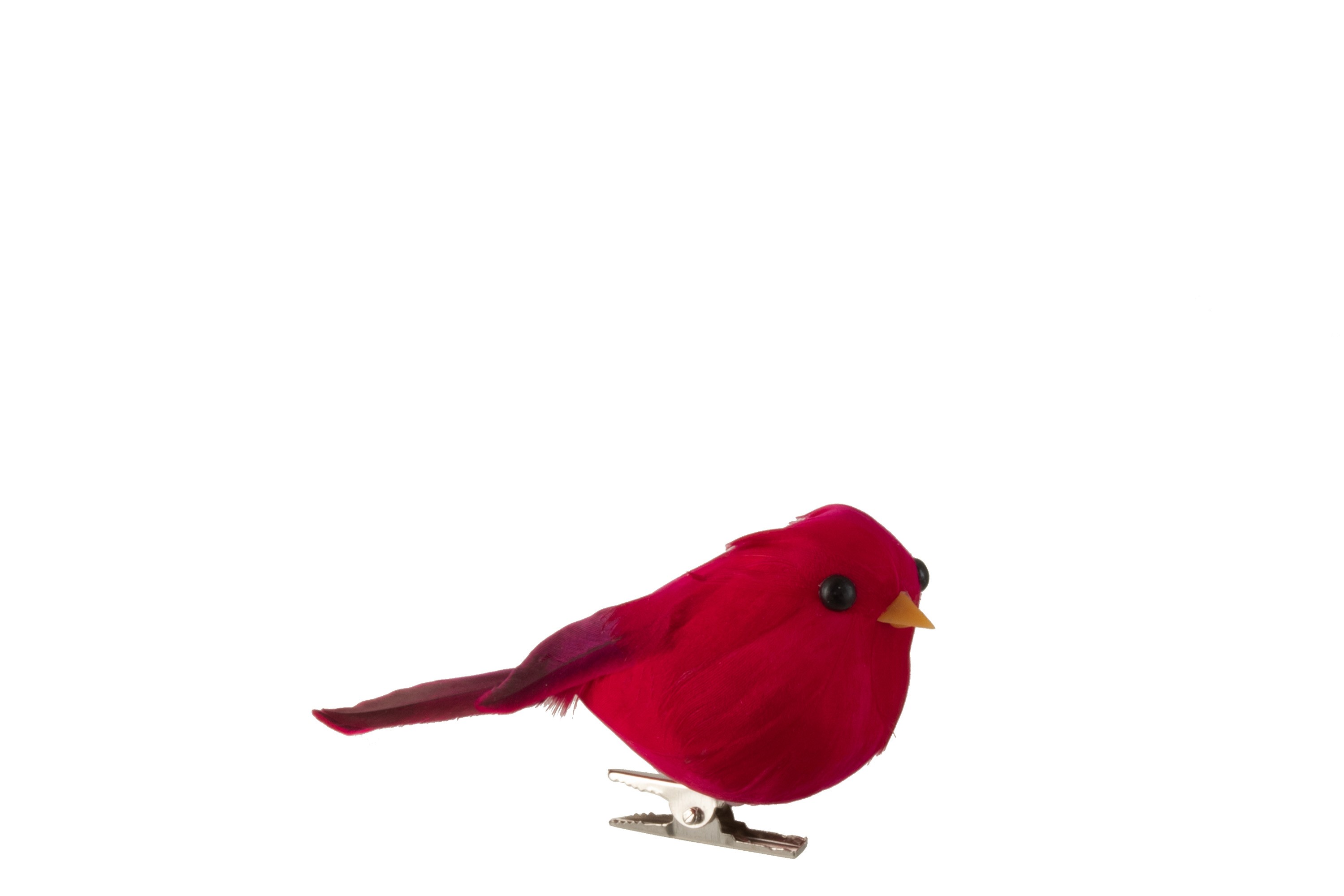 Tmavě růžový dekorativní ptáček na skřipci S - 4*11*6 cm 2883