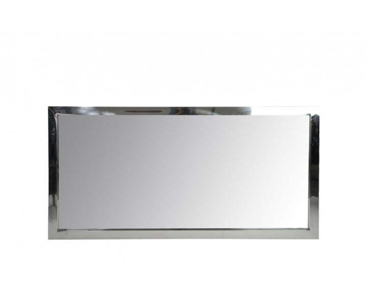 Obdélníkové zrcadlo s nerezovým okrajem - 130*4*70 cm