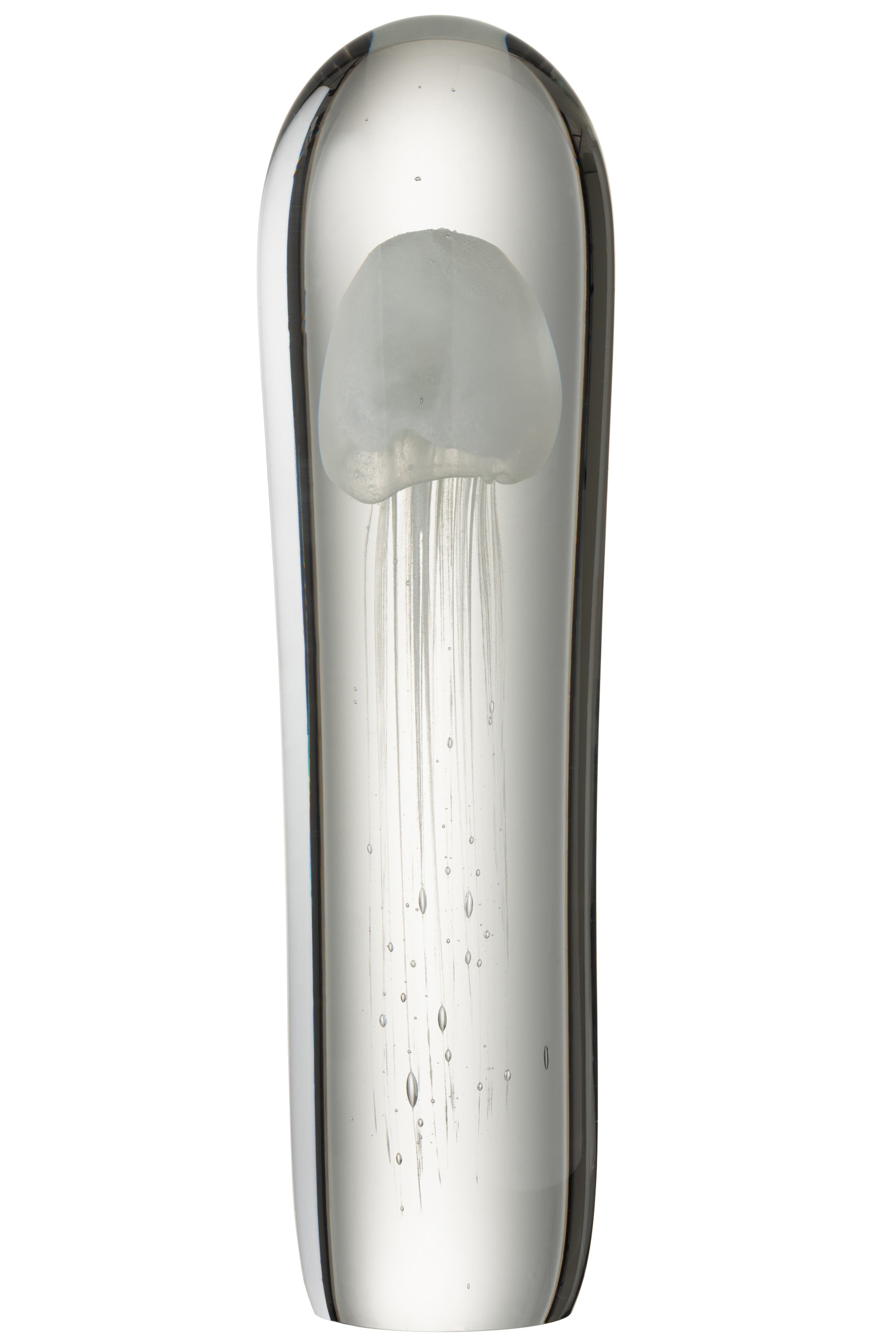Skleněné těžítko s bílou medúzou L - 11,5*11,5*40,5 cm 3758
