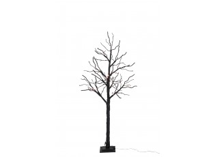 Dekorační černý strom s LED světýlky - teplá bílá - 88*100*180 cm