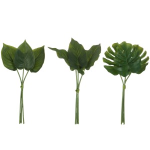 3 ks svazku zelených umělých listů květin - 1*1*30 cm
