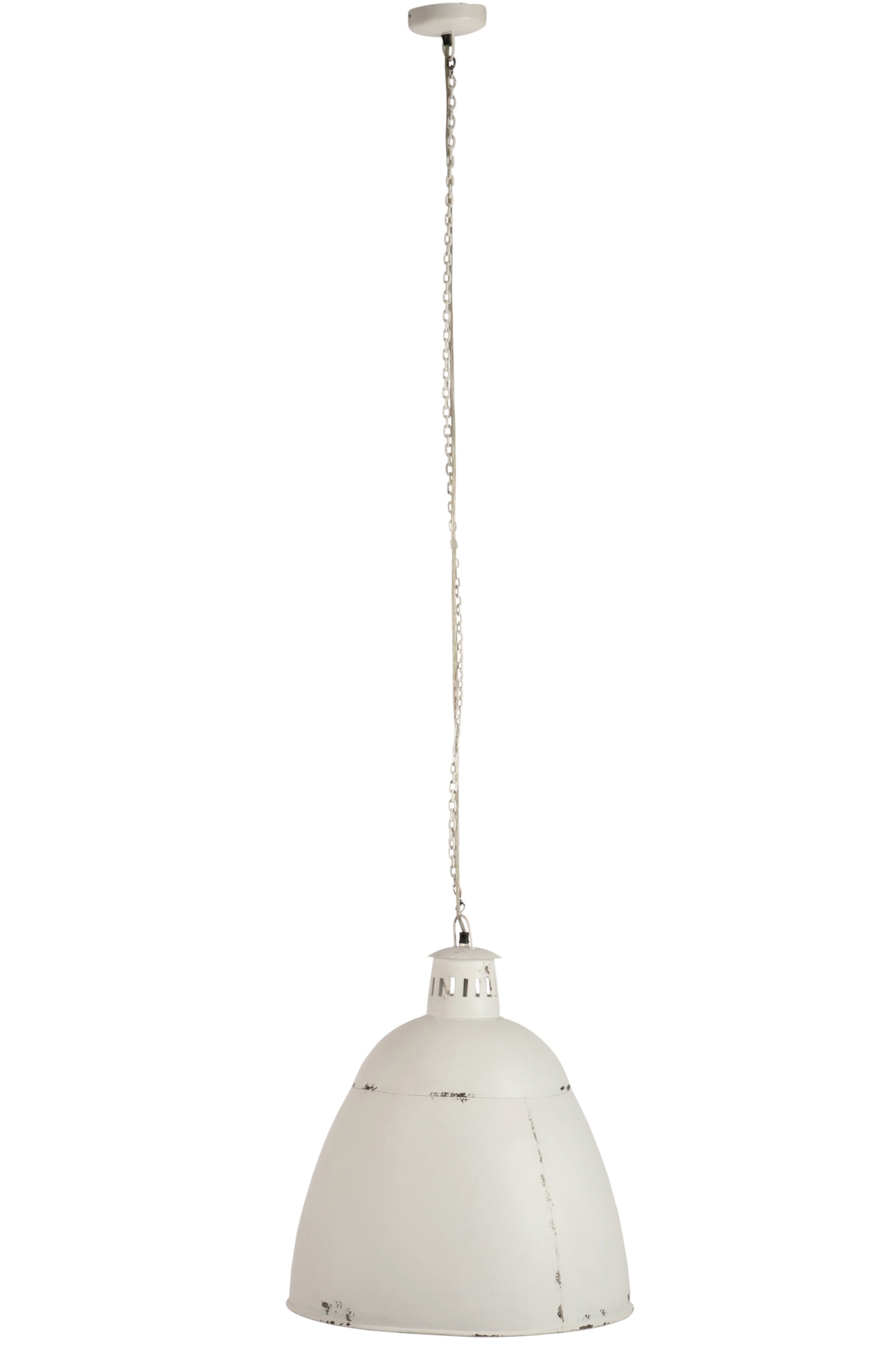 Bílá závěsná kovová lampa s patinou - 45*45*55 cm J-Line by Jolipa