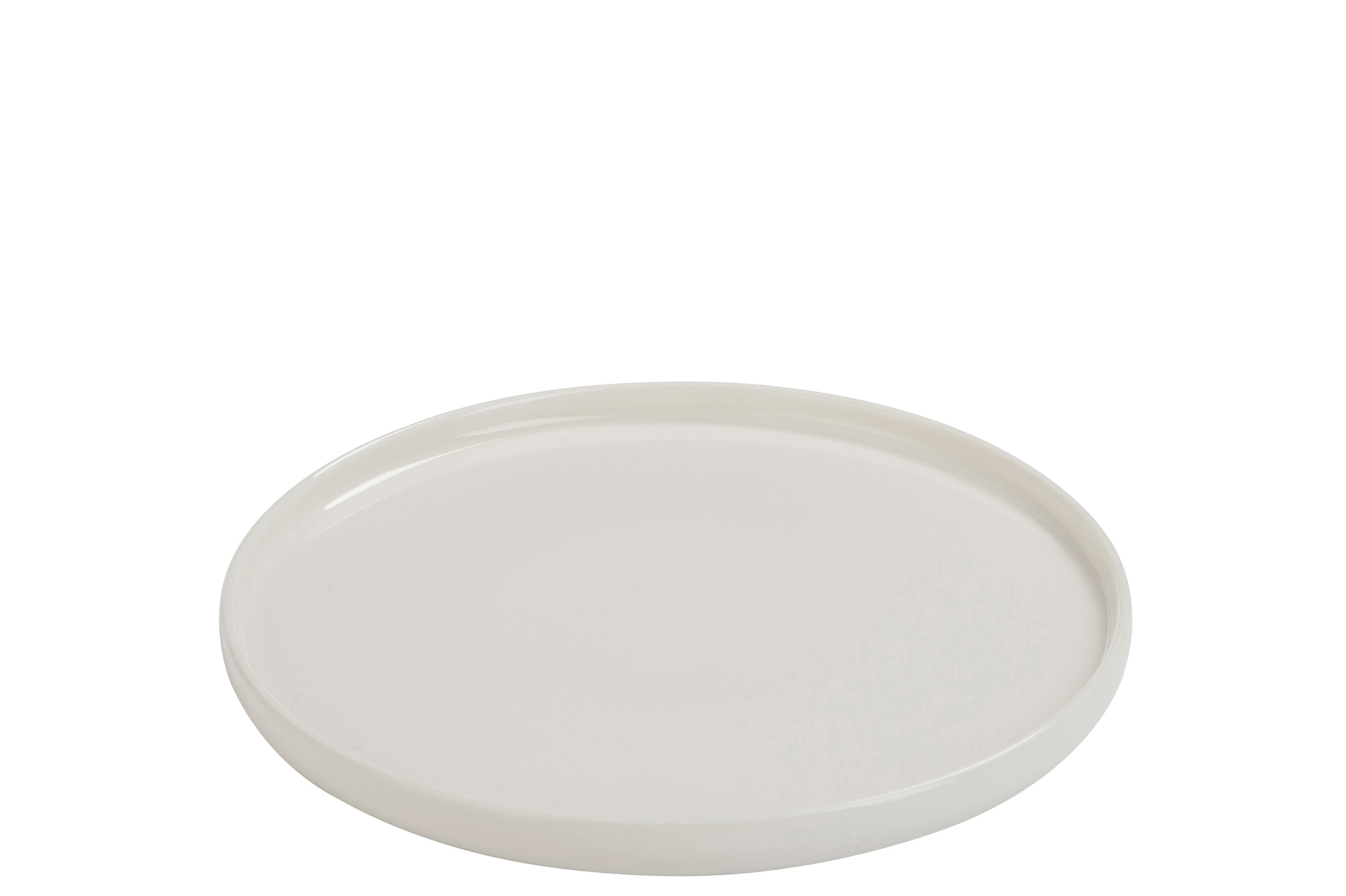 Bílý dezertní talířek Ruby - 23,4*23,4*1,6 cm J-Line by Jolipa