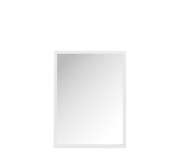Obdélníkové zrcadlo v bílém dřevěném rámu - 80*4*60 cm