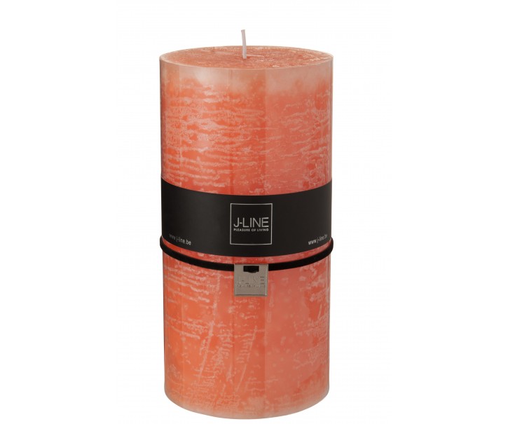 Oválná lososová svíčka XXL - 10*10*20 cm J-Line by Jolipa