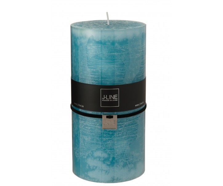 Oválná aqua modrá svíčka XXL - 10*10*20 cm