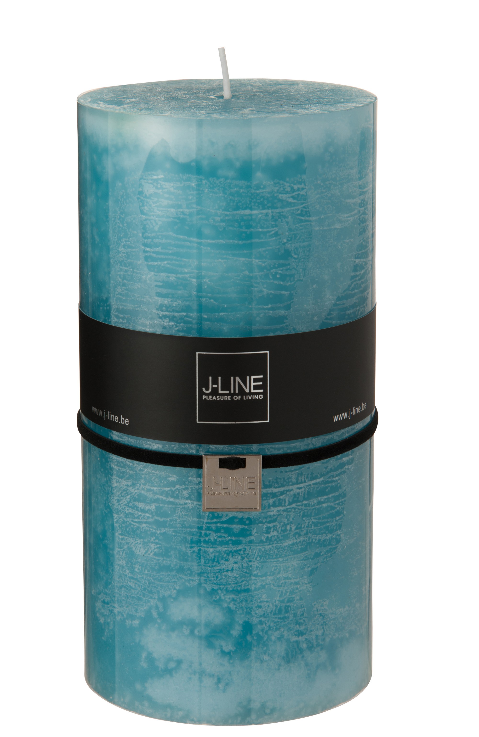 Oválná aqua modrá svíčka XXL - 10*10*20 cm J-Line by Jolipa