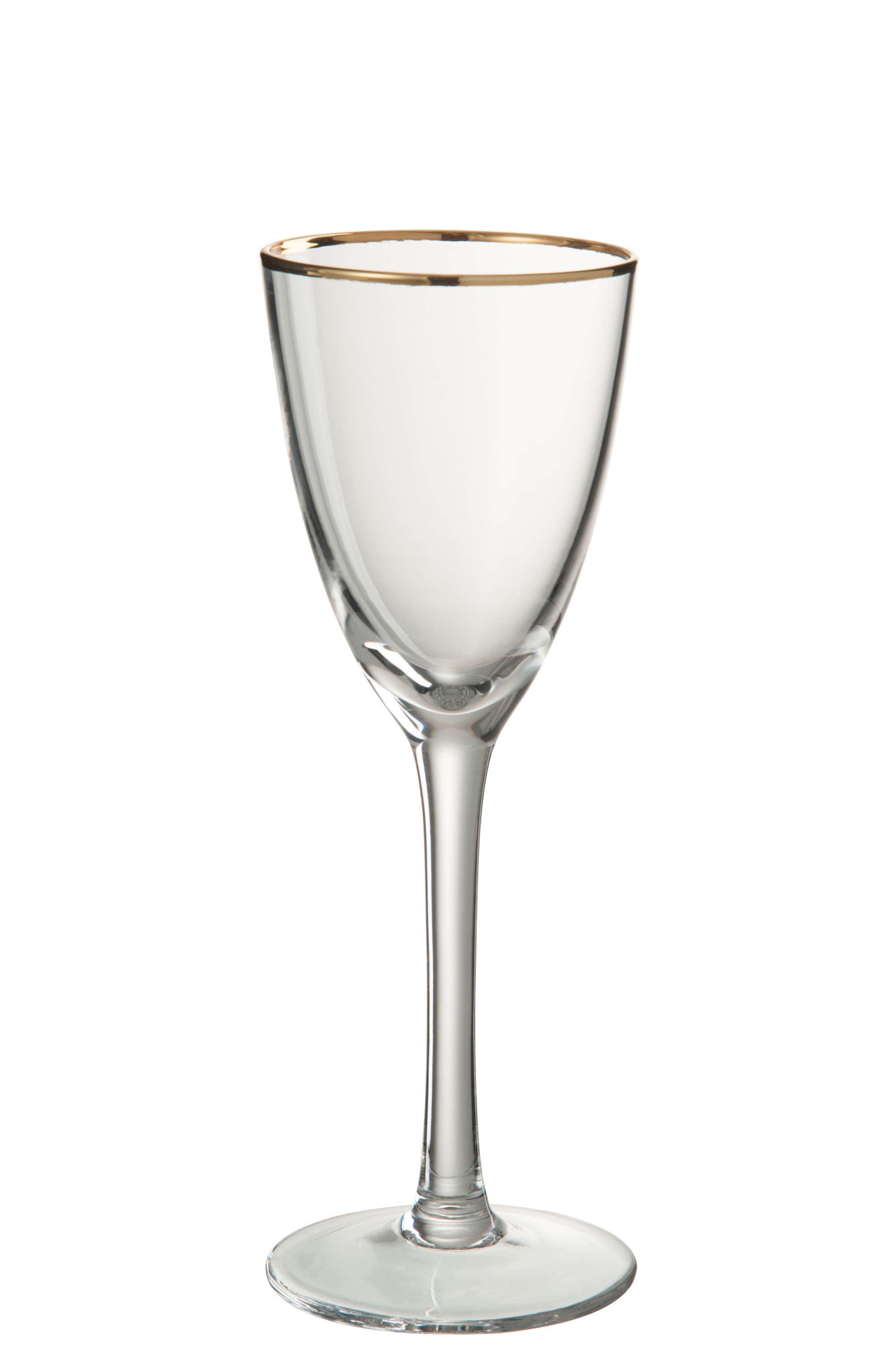 Sklenička na bílé víno se zlatým okrajem - 8*8*22 cm J-Line by Jolipa