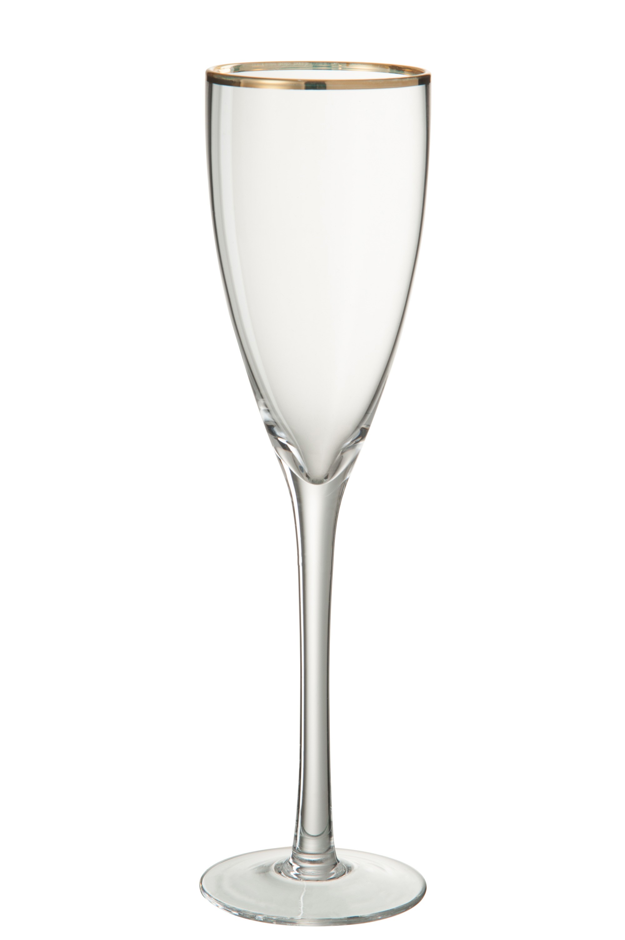 Sklenička na sekt se zlatým okrajem - 6,5*6,5*25 cm