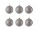 Sada šedých vánočních koulí s flitry (6 ks) - 8*8*8 cm