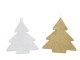 2 ks dekorativní ozdoby stromečku v bílé a zlaté barvě - 13*0,5*13 cm