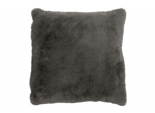 Tmavě šedý chlupatý polštář Cutie - 57*52*4,5 cm