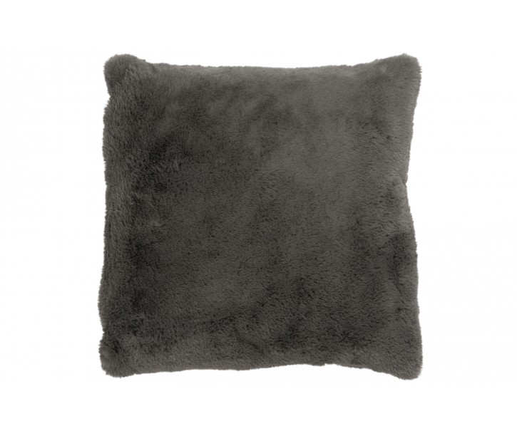 Tmavě šedý chlupatý polštář Cutie - 57*52*4,5 cm