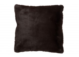 Tmavě hnědý chlupatý polštář Cutie - 45*45*4 cm