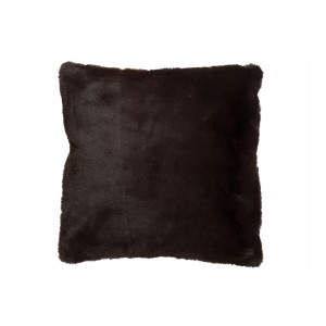 Tmavě hnědý chlupatý polštář Cutie - 45*45*4 cm