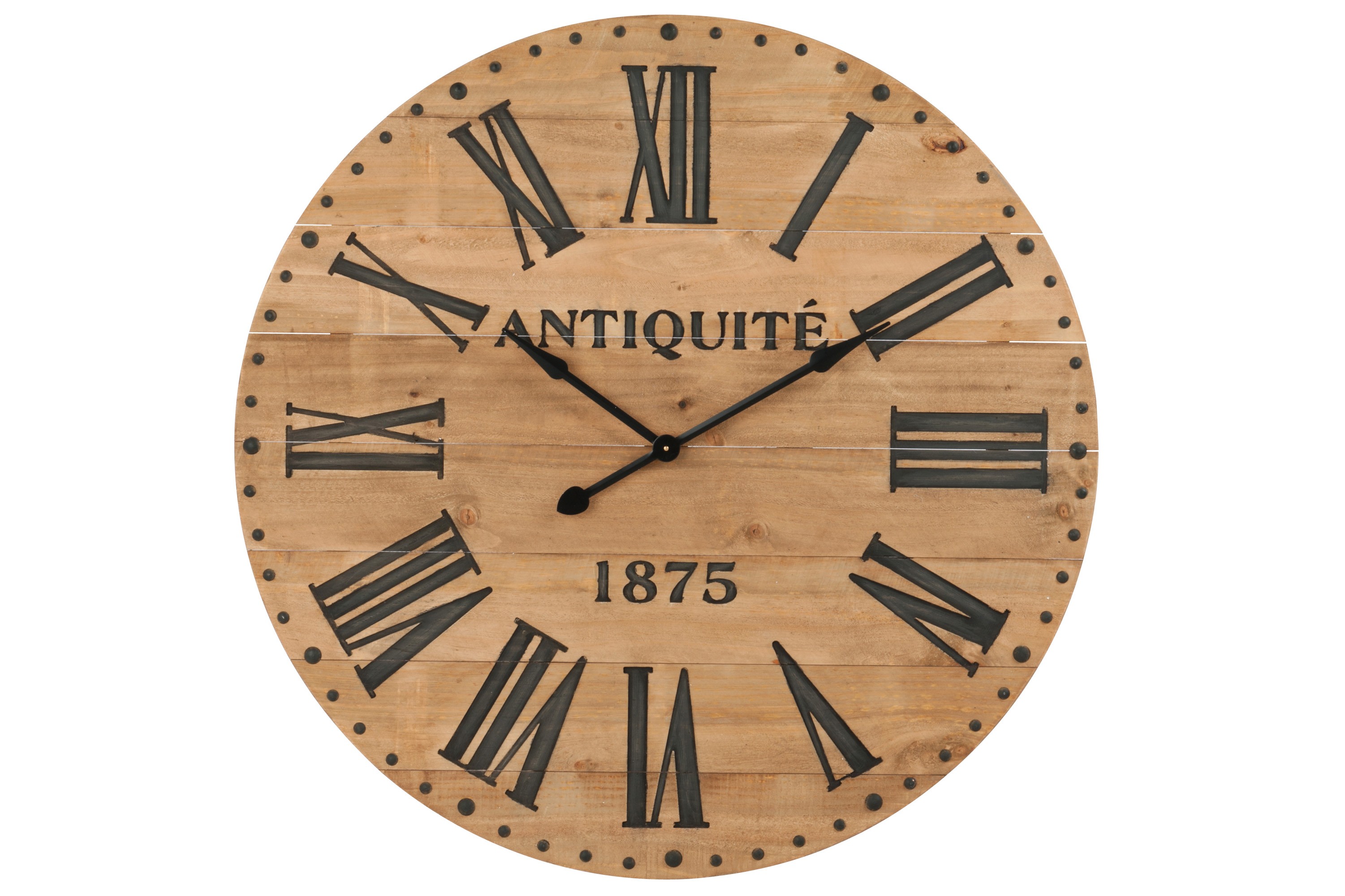 Hnědé hodiny Antiquité s římskými číslicemi - 110*6*110 cm J-Line by Jolipa