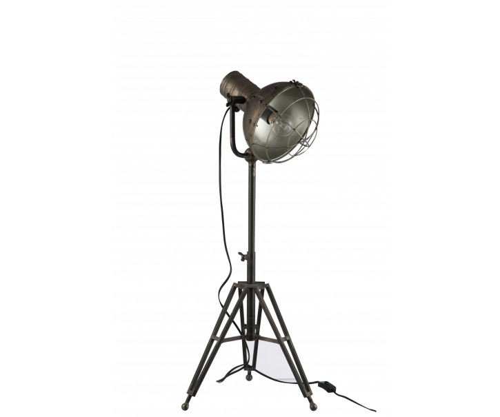 Stojací lampa kulatá v kovově šedé barvě - 35*30*93 cm