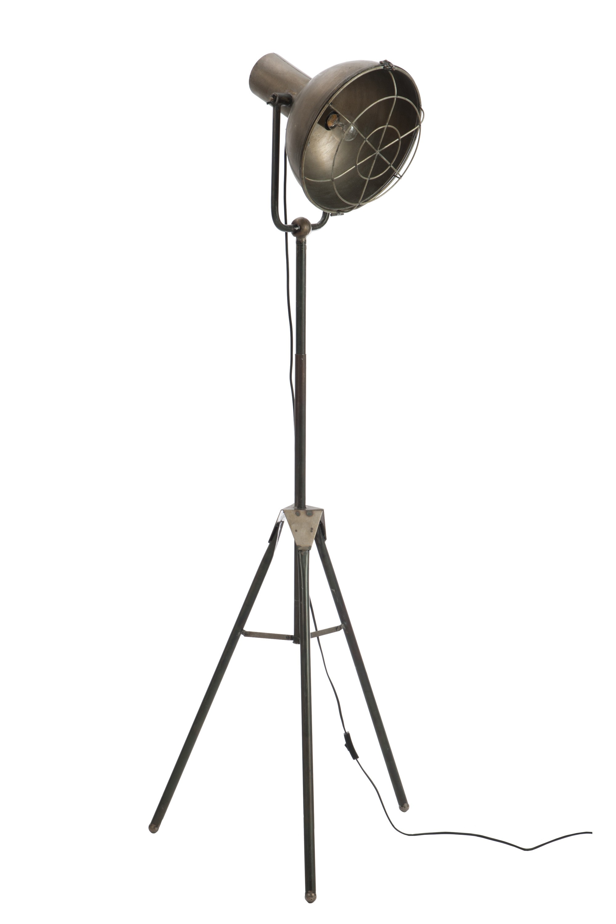 Levně Kovově šedá kovová stojací lampa - 58*58*150 cm 78466