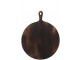 Tmavě hnědé kulaté prkénko s rukojetí - 50,5*39,8*1,7 cm