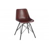 Hnědá designová židle Mocus potažená koženkou s kovovou konstrukcí - 46*49*79 cm