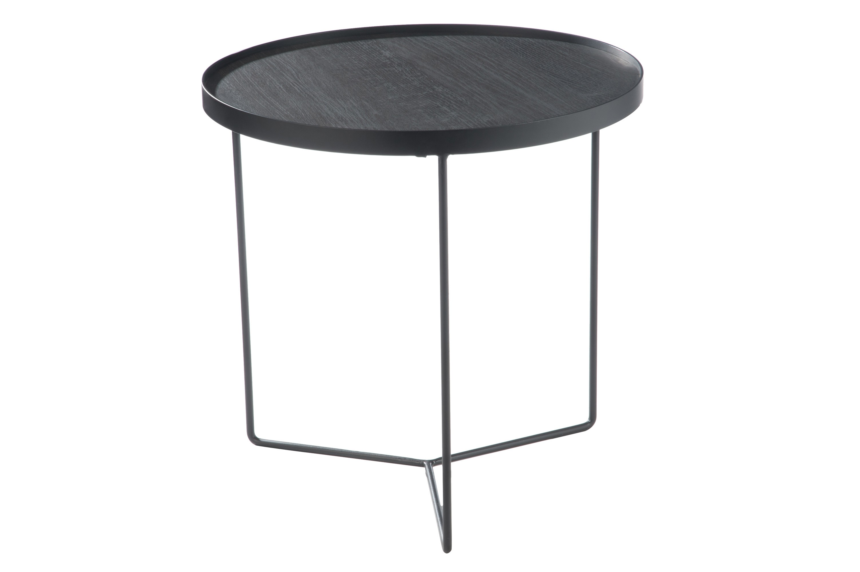 Dřevěný kulatý odkládací stolek s kovovou konstrukcí - Ø 50,5, v: 50 cm J-Line by Jolipa