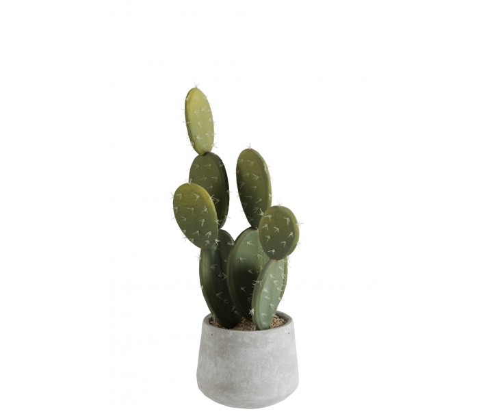 Zelený dekorativní umělý kaktus s placatými listy - 17*17*50 cm