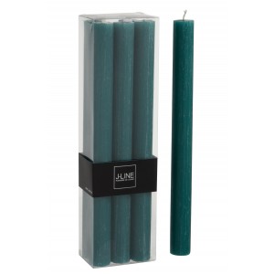 Box 6 ks stolních tmavě zelených svíček - 7*4,5*24 cm - 13 hod.
