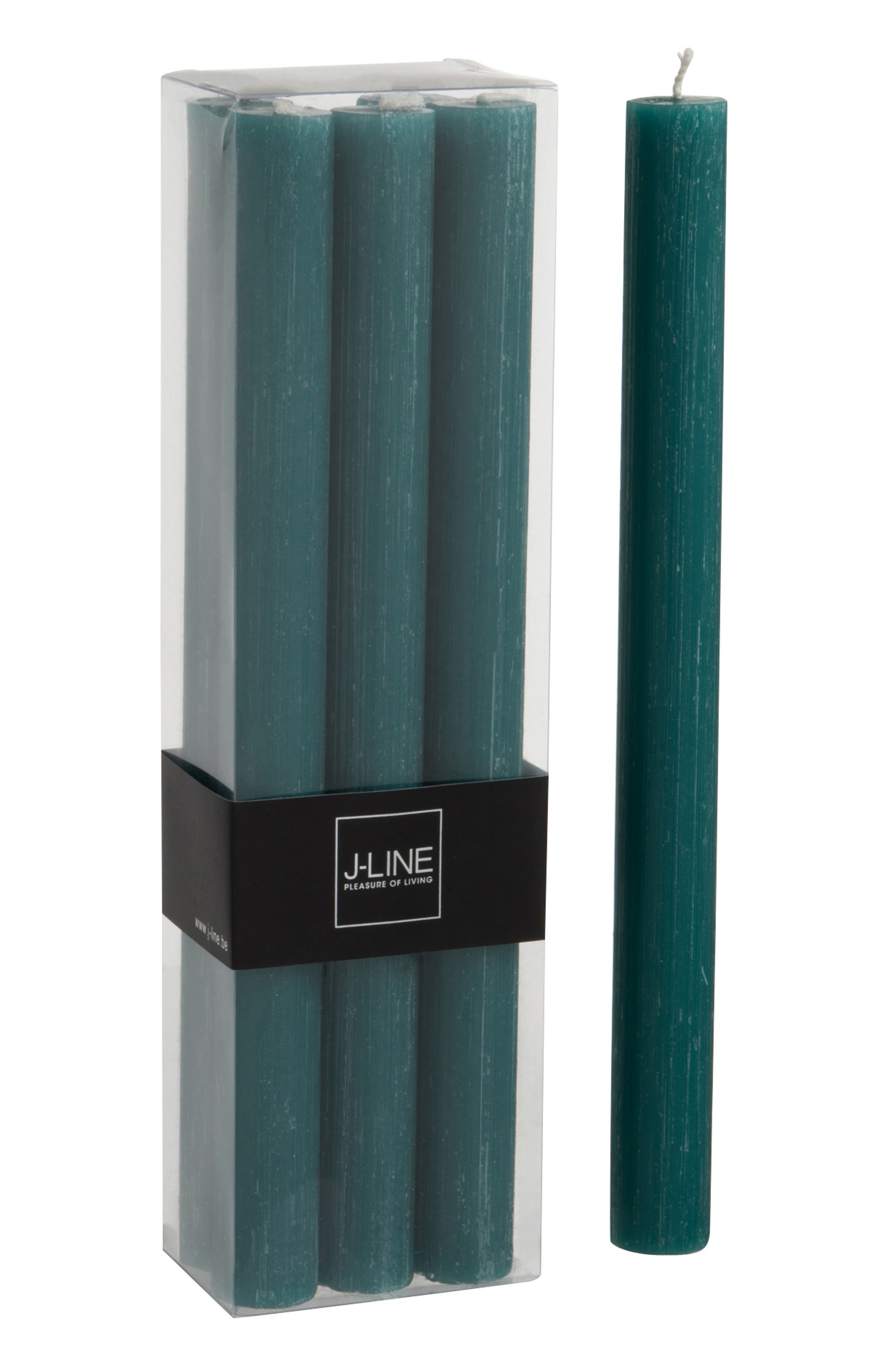 Box 6 ks stolních tmavě zelených svíček - Ø 2*23 cm / 13 hod. J-Line by Jolipa