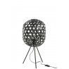Vyplétaná černá stojací lampa Bambo z bambusových listů - Ø 29*59,5 cm