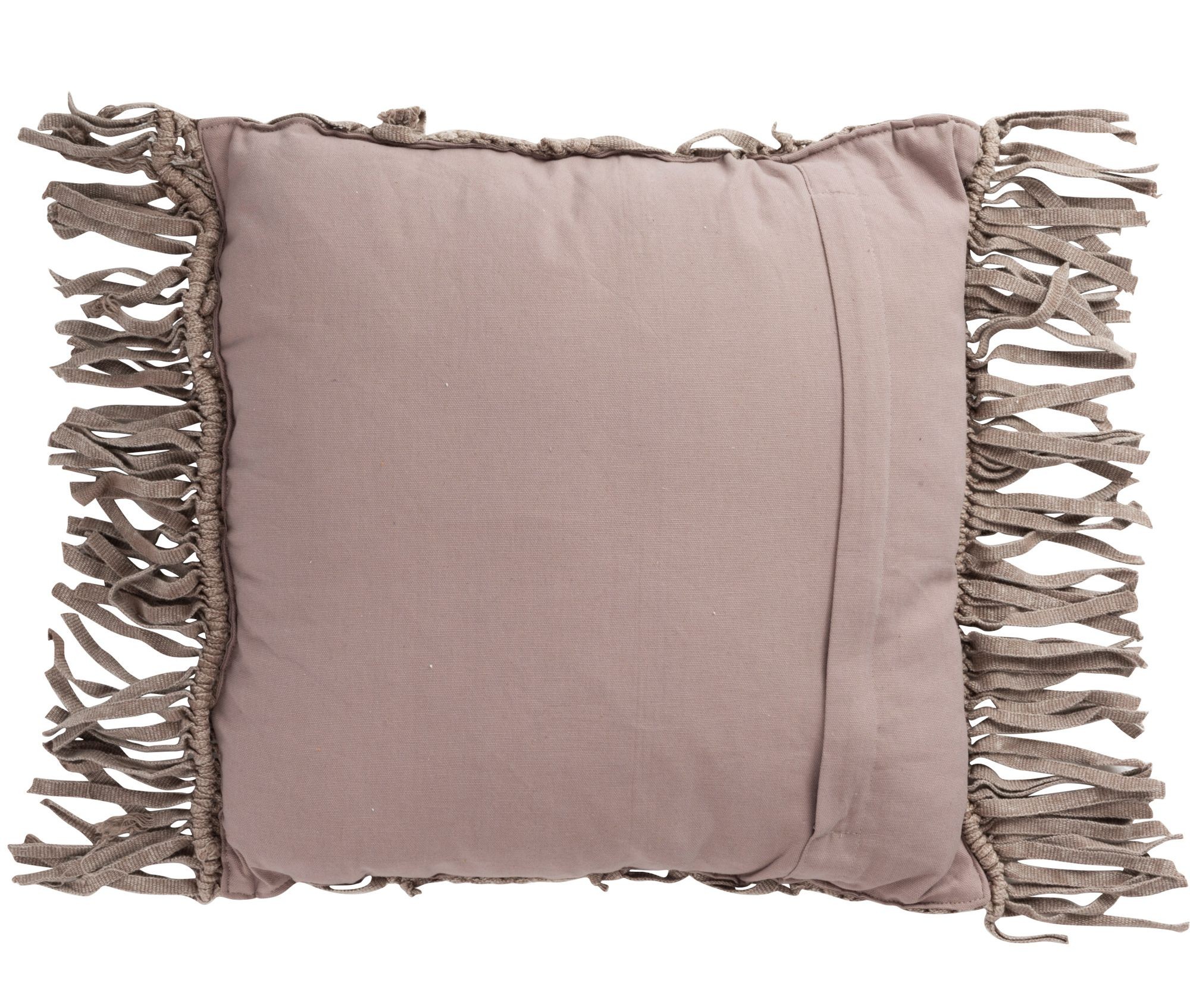 Bavlněný polštář Macrame Taupe s třásněmi - 45*45 cm