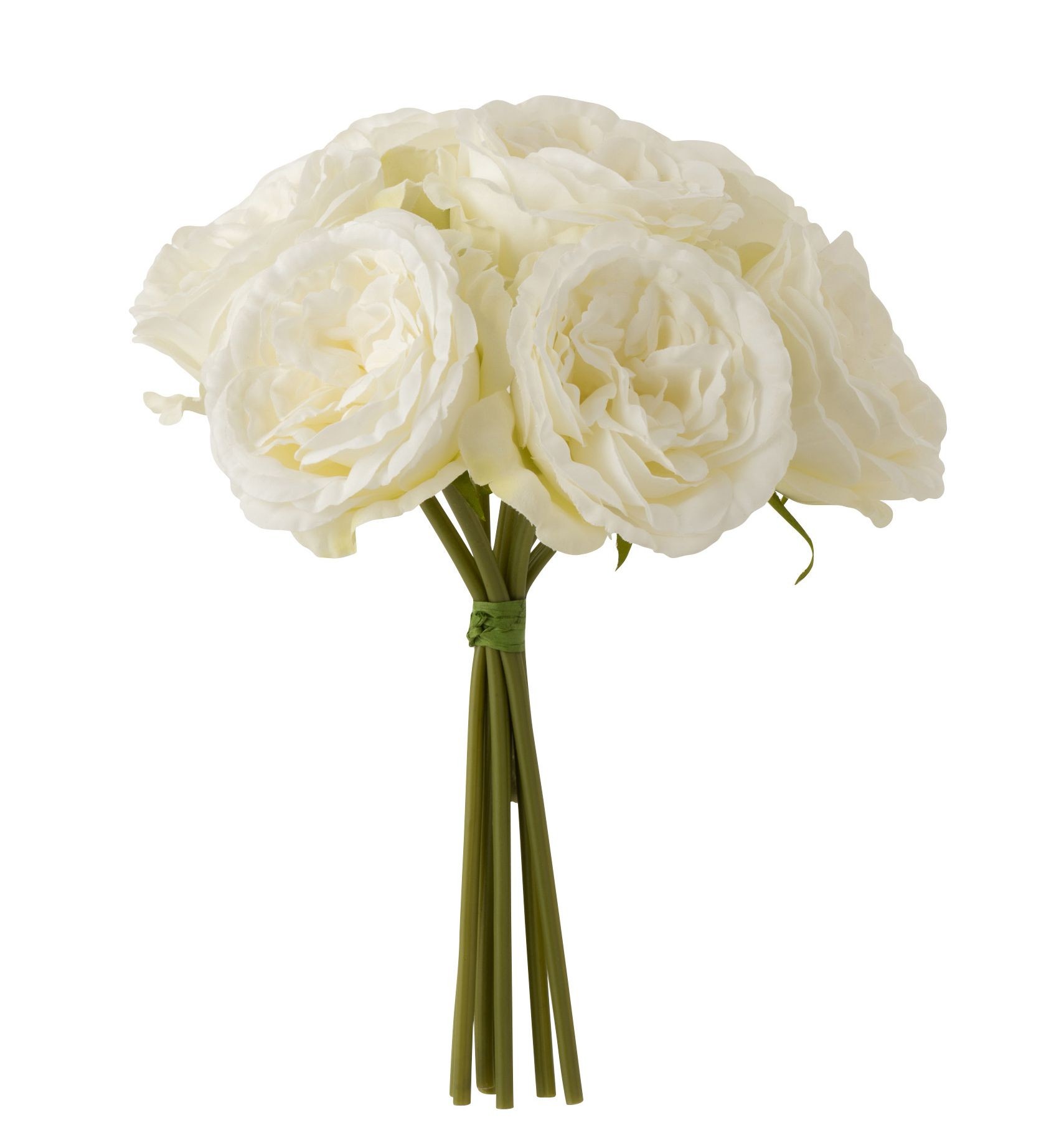 Bílá dekorační kytička Růže - 20*25cm J-Line by Jolipa