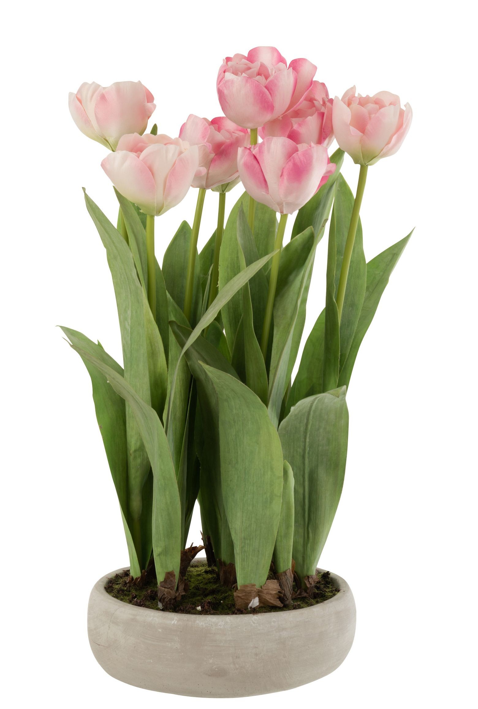 Růžová dekorační kytička Tulipány v květníku - 30*31*48cm 12500