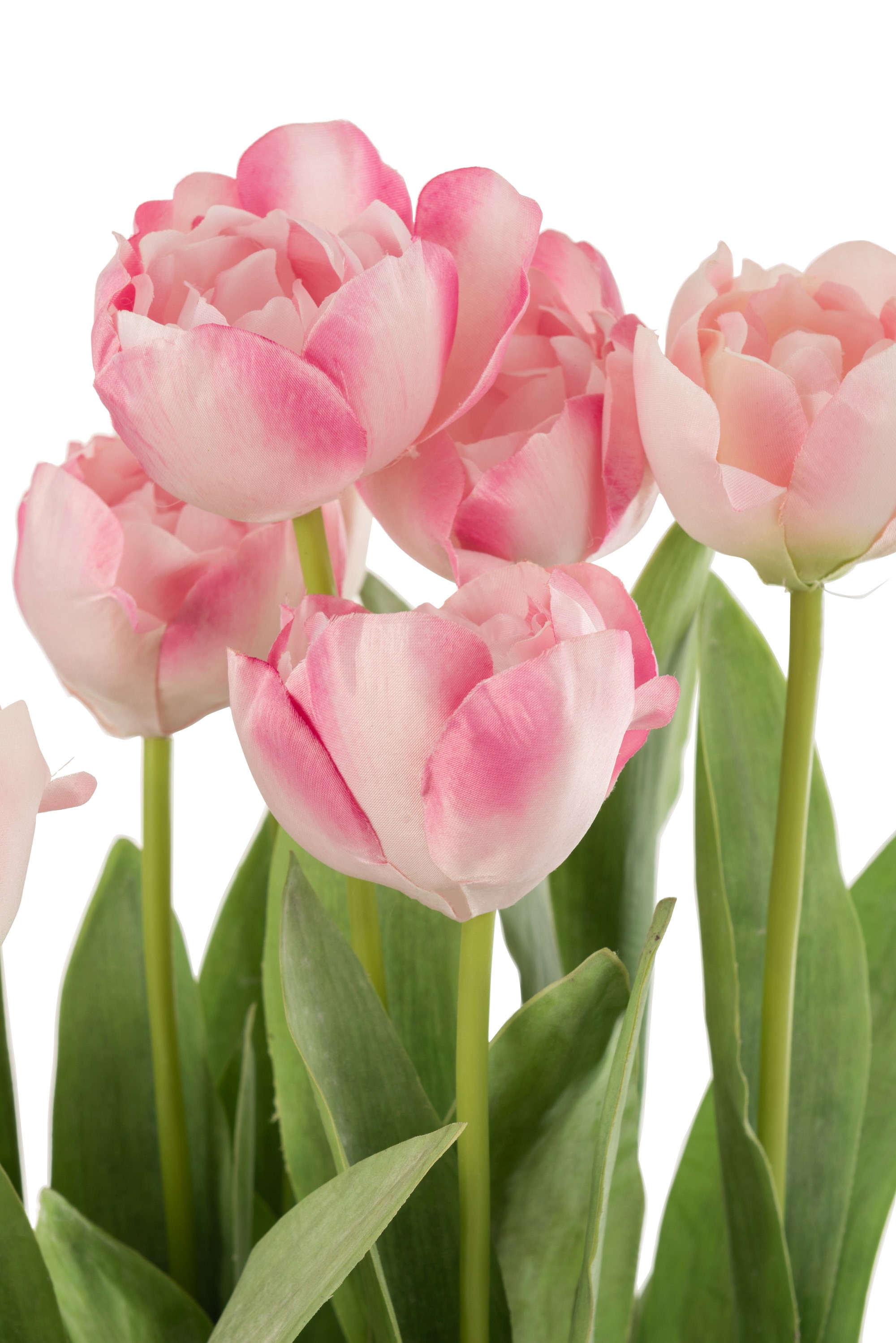 Růžová dekorační kytička Tulipány v květníku - 30*31*48cm