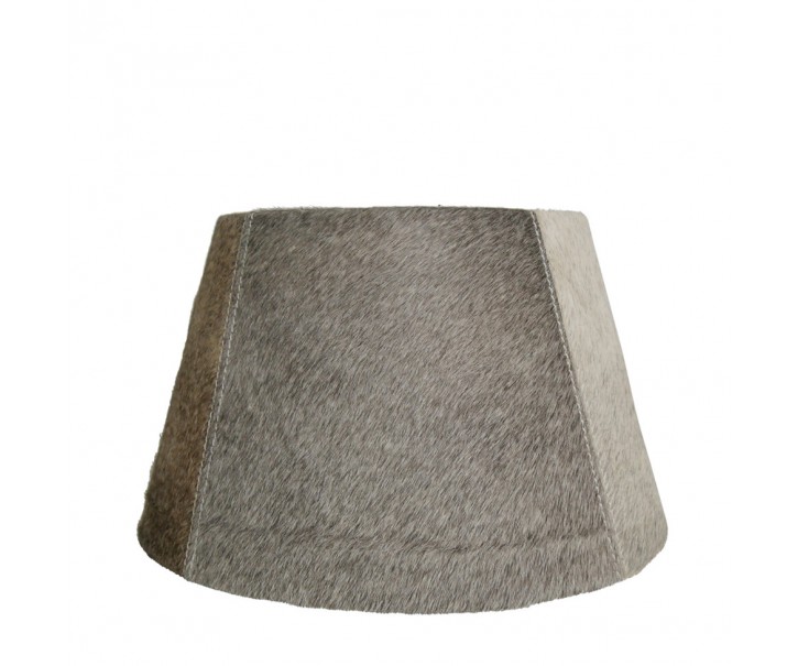 Stínidlo na lampu z hovězí kůže - šedo hnědá - 20*30* h 18,5cm